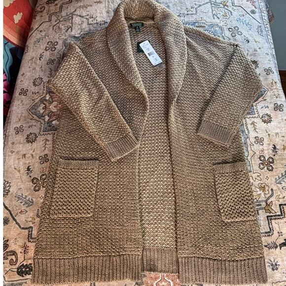 Lauren Ralph Lauren Wool Blend 2XL New With Tags Knit Sweater Fall Cardigan - Picture 1 of 11